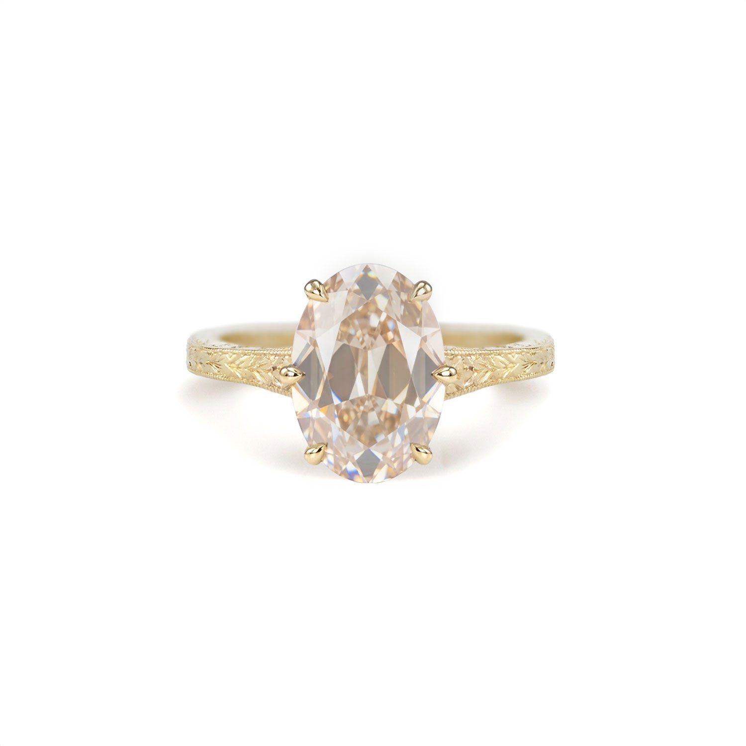 Moonflower Oval Champagne Diamond Ring