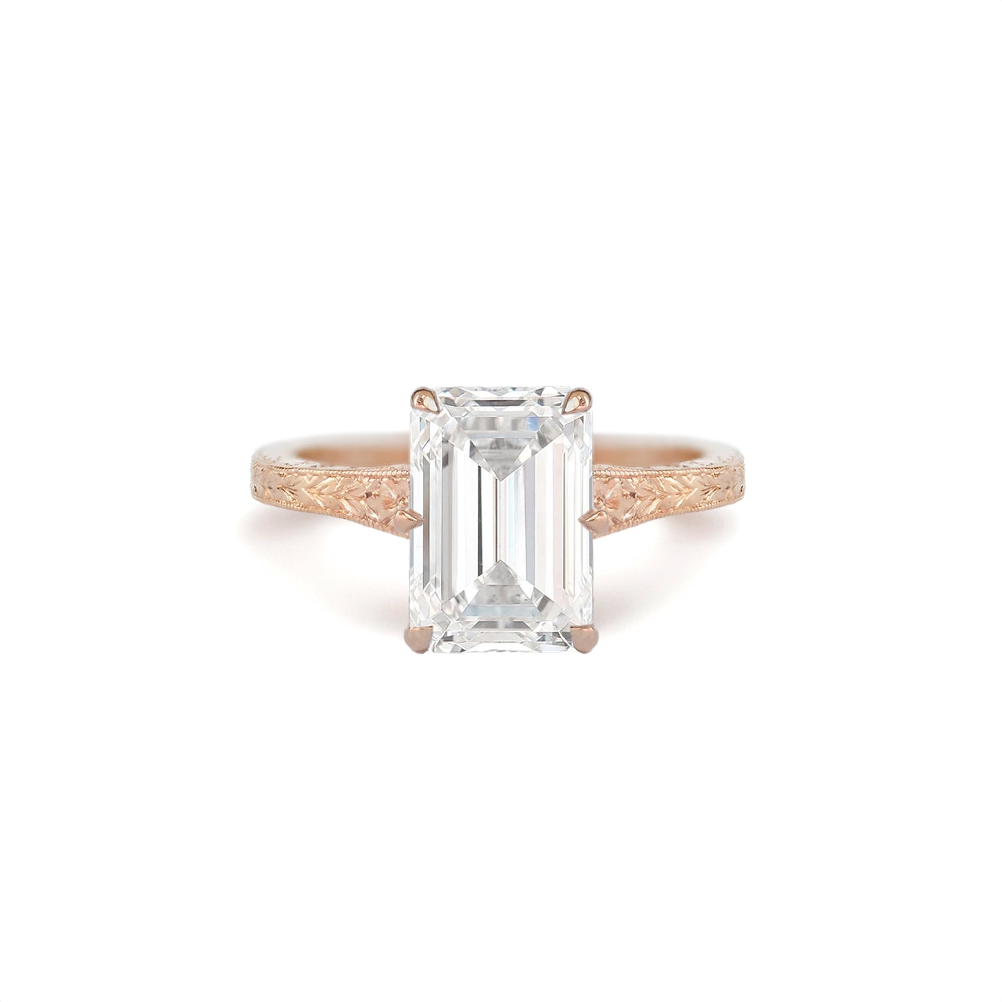 Moonflower Emerald Cut Diamond Ring