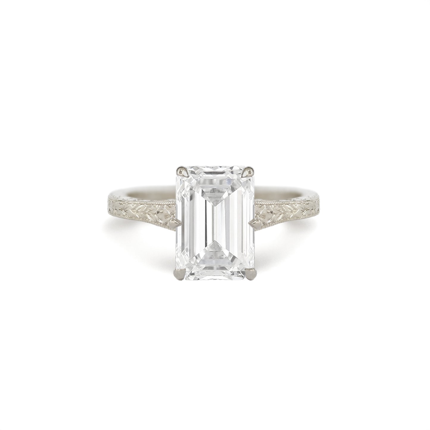 Moonflower Emerald Cut Diamond Ring