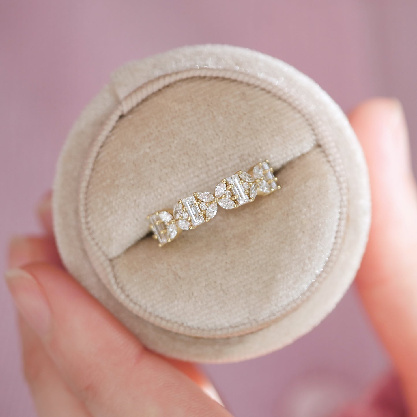 Marquise & Baguette Lotus Diamond Mosaic Ring