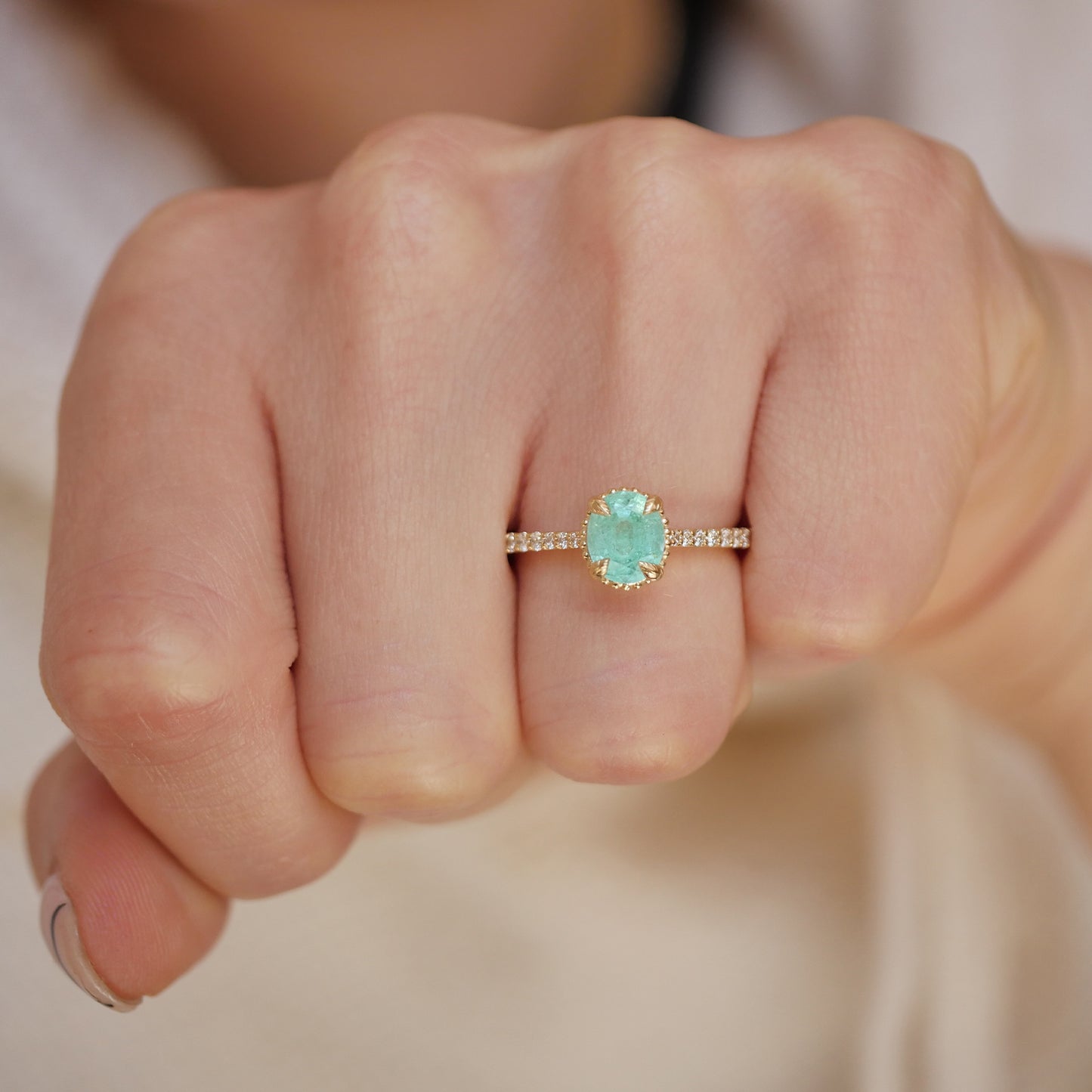 Oval Paraiba Tourmaline Solitaire