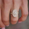 Oval Shape Ballerina Round Diamond Mosaic Ring 1.00 ctw. center