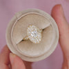 Oval Shape Ballerina Round Diamond Mosaic Ring 1.00 ctw. center