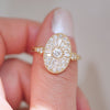Oval Shape Ballerina Round Diamond Mosaic Ring