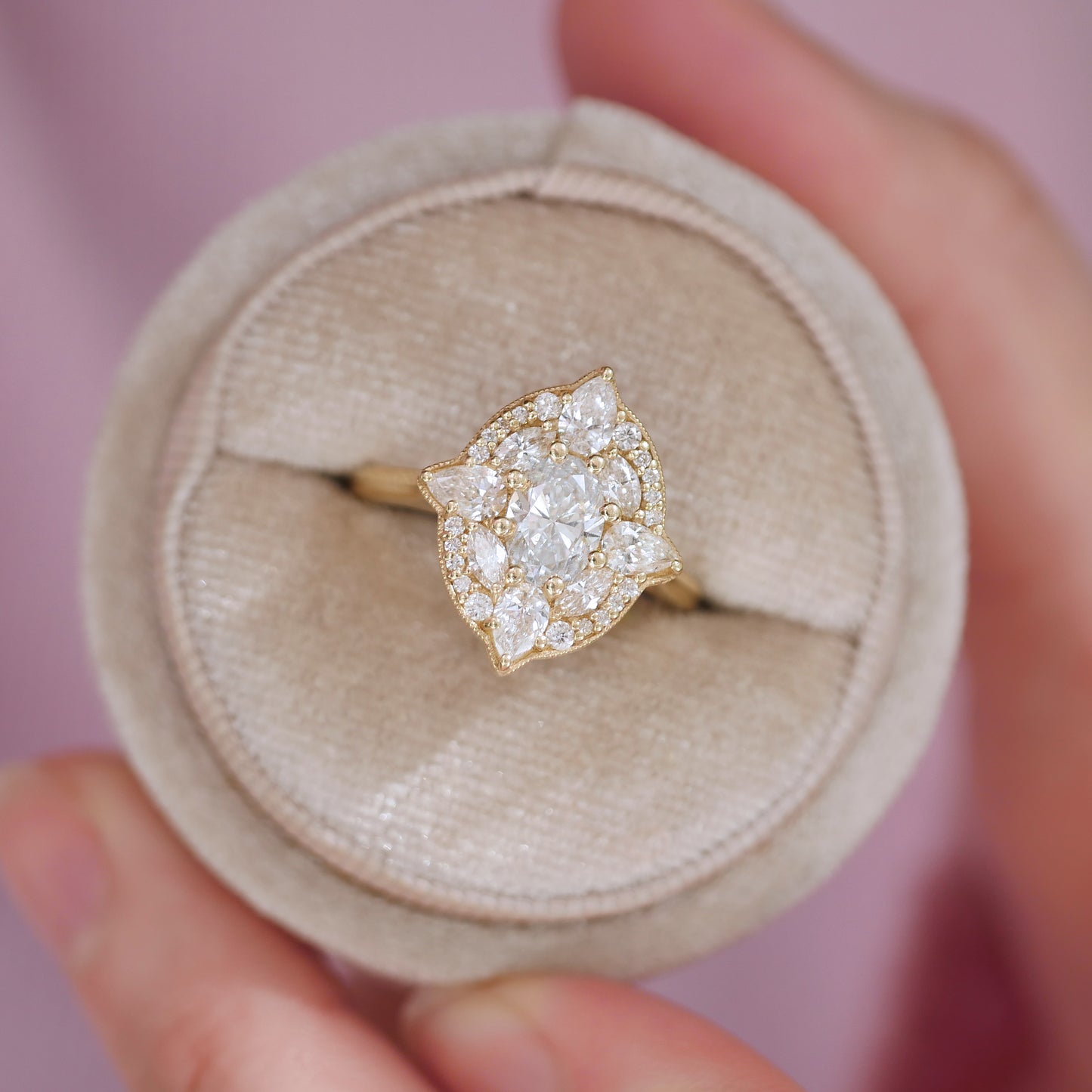 Oval & Pear Flora Diamond Mosaic Ring