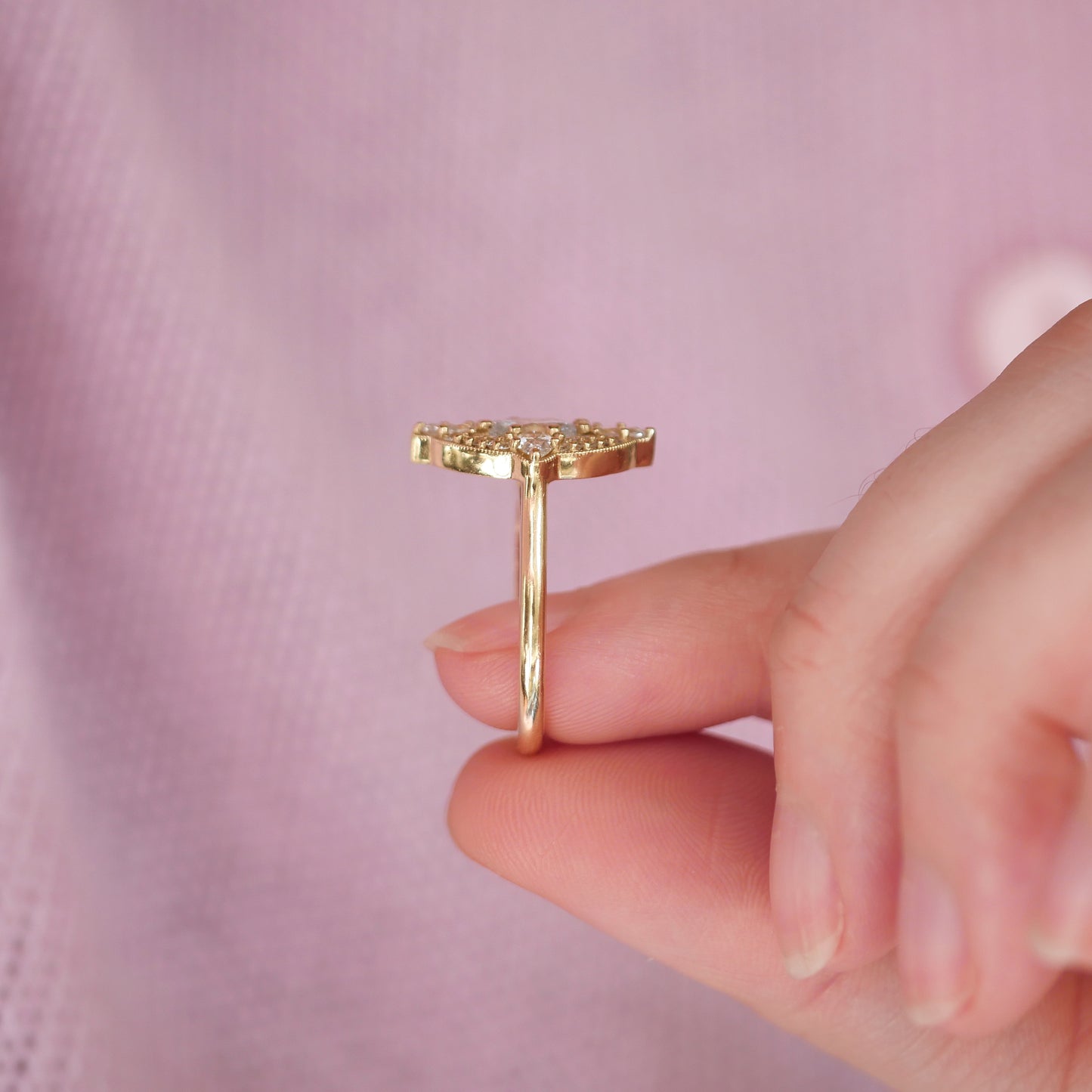 Oval & Pear Flora Diamond Mosaic Ring