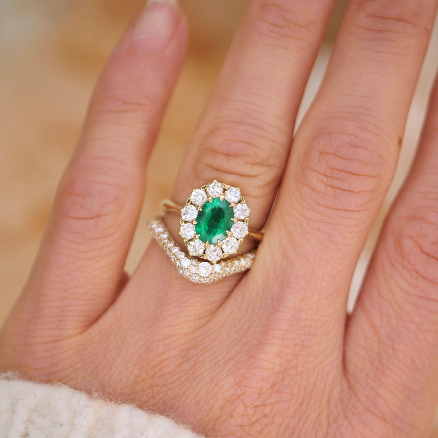18th Century Double Diamond Hoop Ring – Gem Set Love