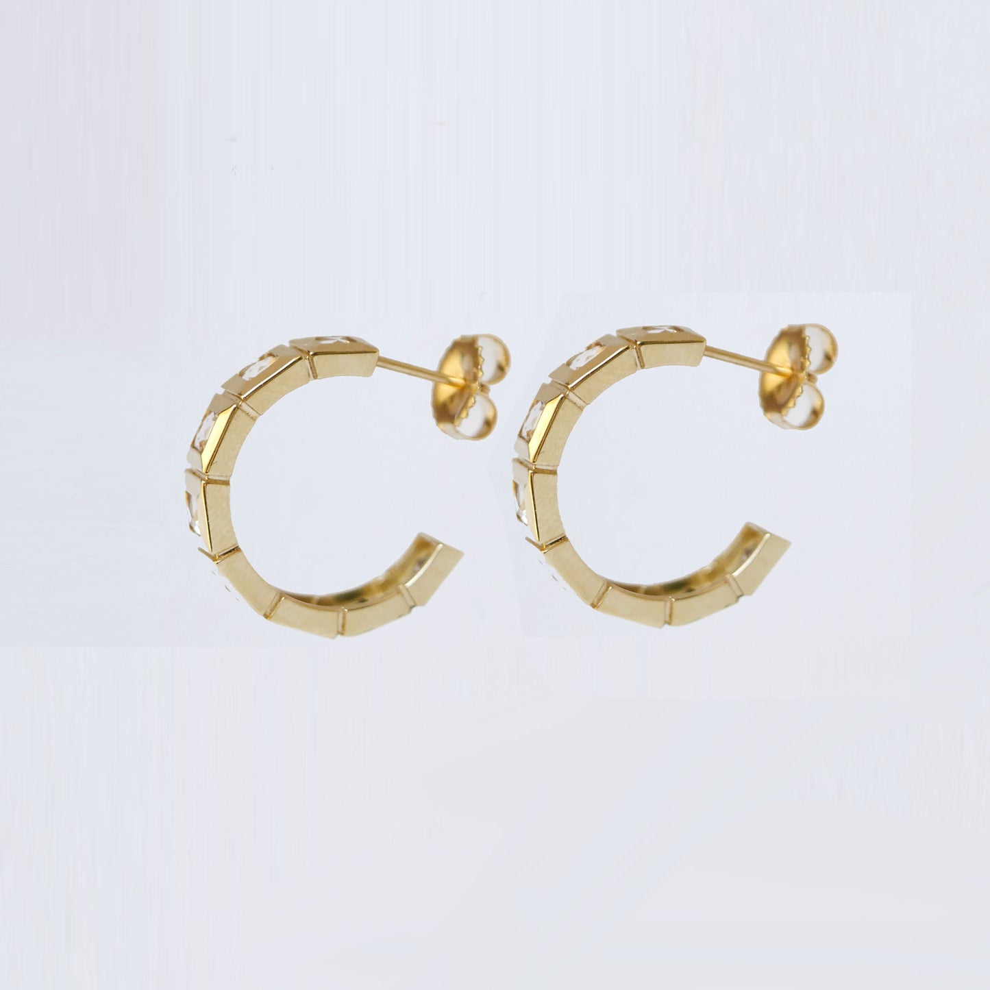 Aura Morganite Hoop Earrings