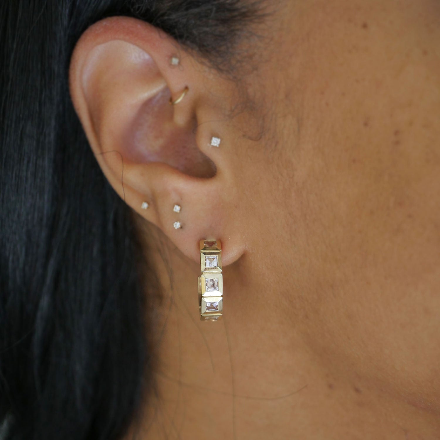 Aura Morganite Hoop Earrings