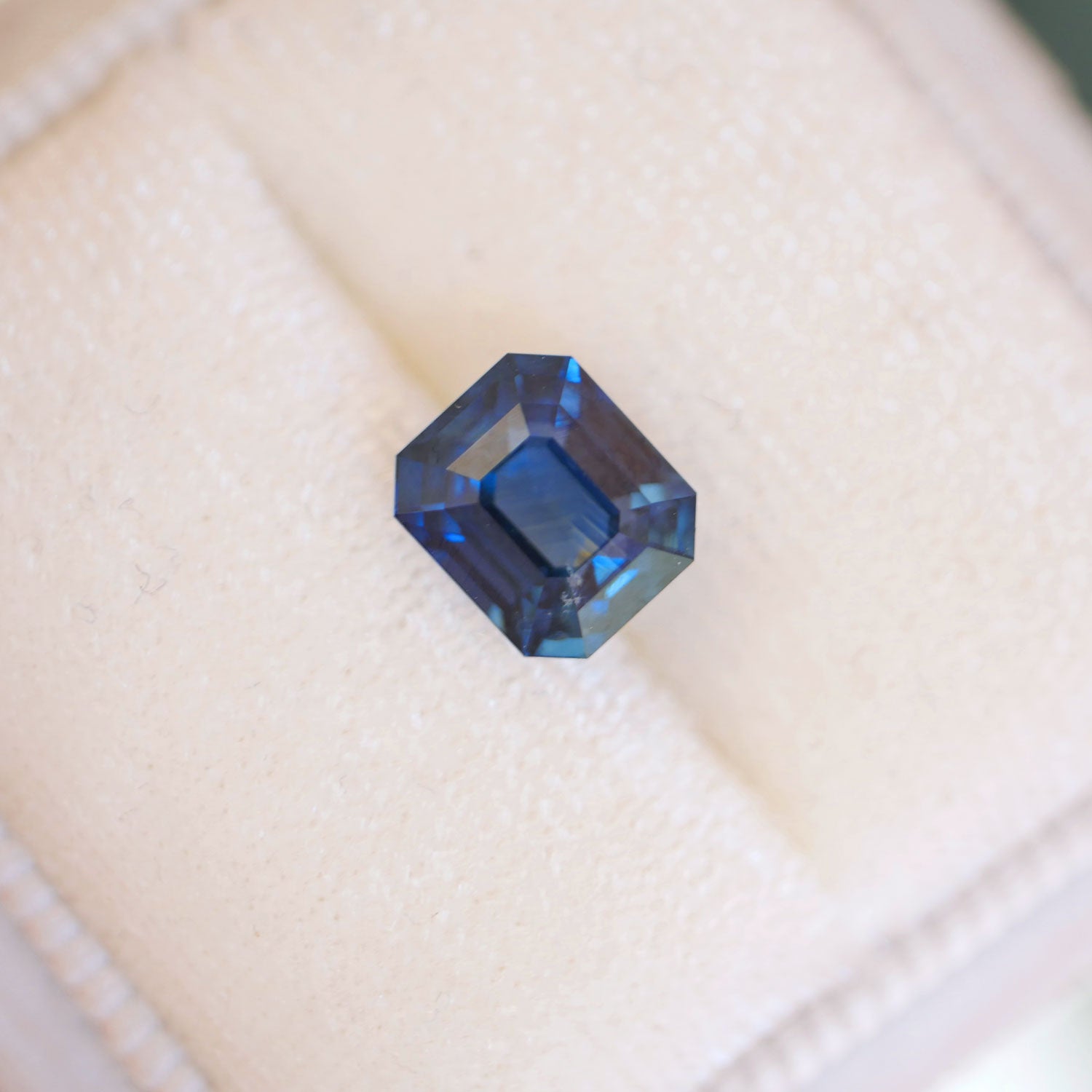 3.03 Emerald Cut Blue Green Teal Sapphire