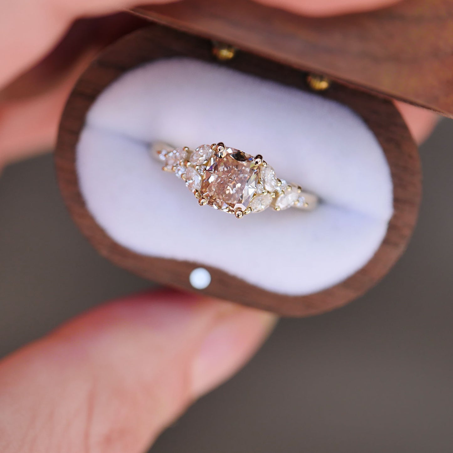Champagne Cushion & Marquise Garden Party Ring