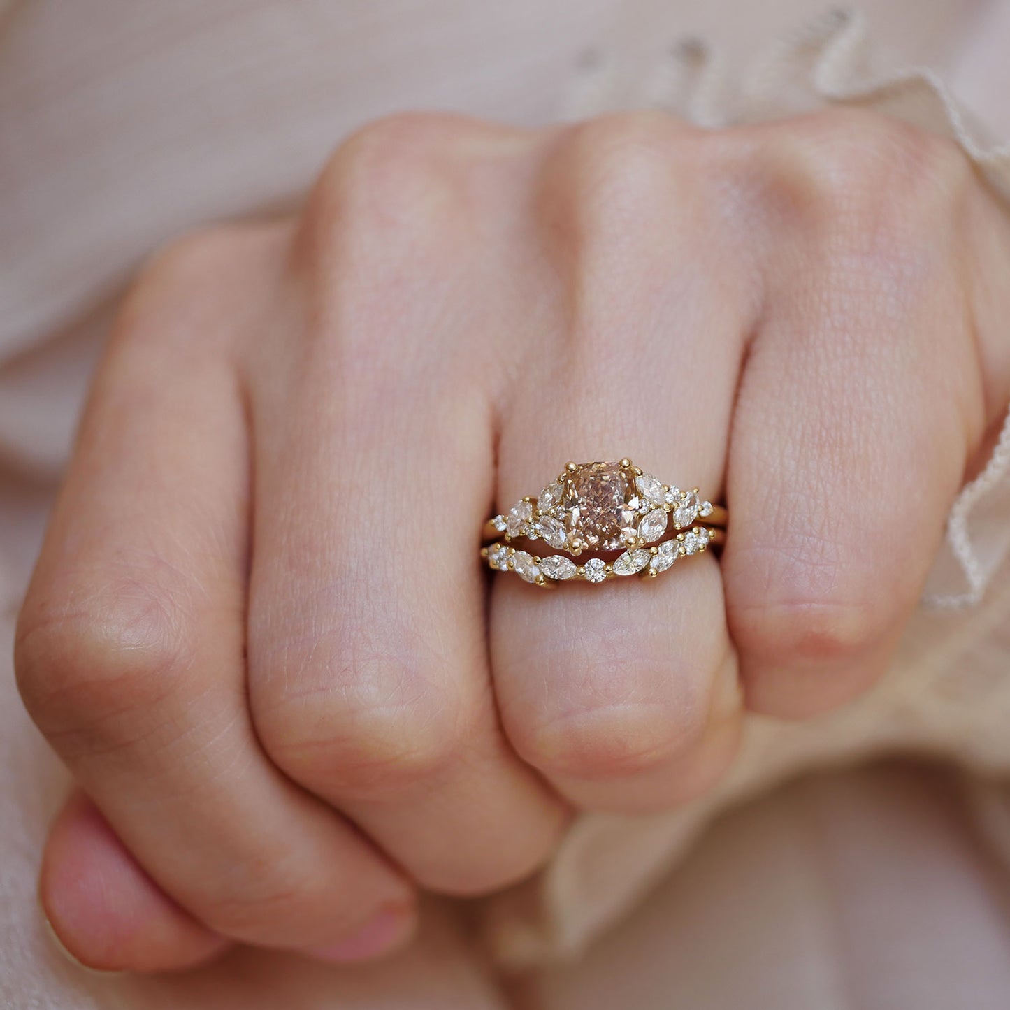 Champagne Cushion & Marquise Garden Party Ring