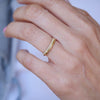 Half Round and Delicate French Pave Eternity Band
