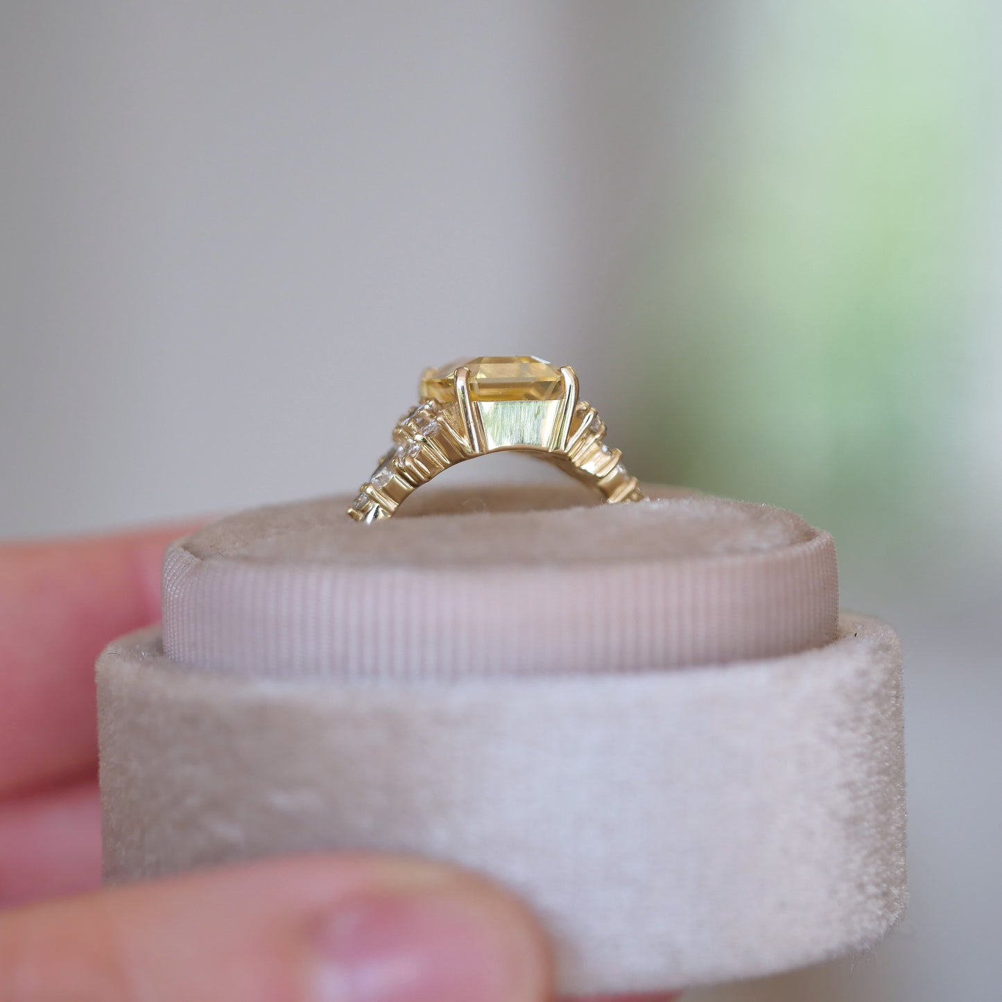 Yellow Sapphire Daisy Diamond Ring