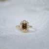 Deco Emerald Cut Champagne Diamond Mosaic Ring