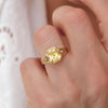 Nightbloom Antique Cushion Cut Yellow Sapphire Ring
