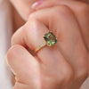 4.13 ctw Plumeria Green Radiant Cut Diamond Ring