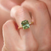4.13 ctw Plumeria Green Radiant Cut Diamond Ring
