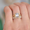 Light Grey Green Sapphire Split Shank Solitaires w/leaves