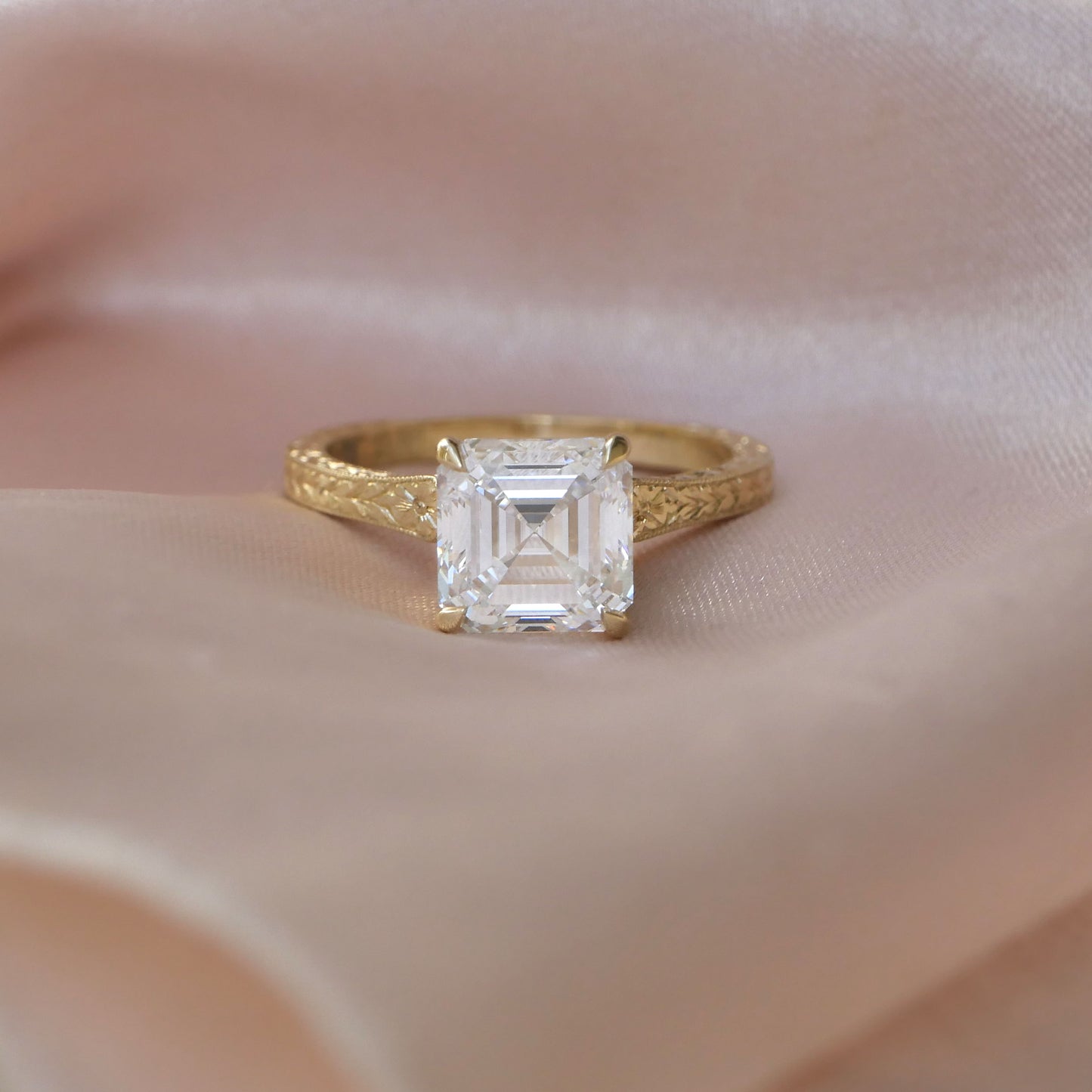 Moonflower Asscher Cut Diamond Ring
