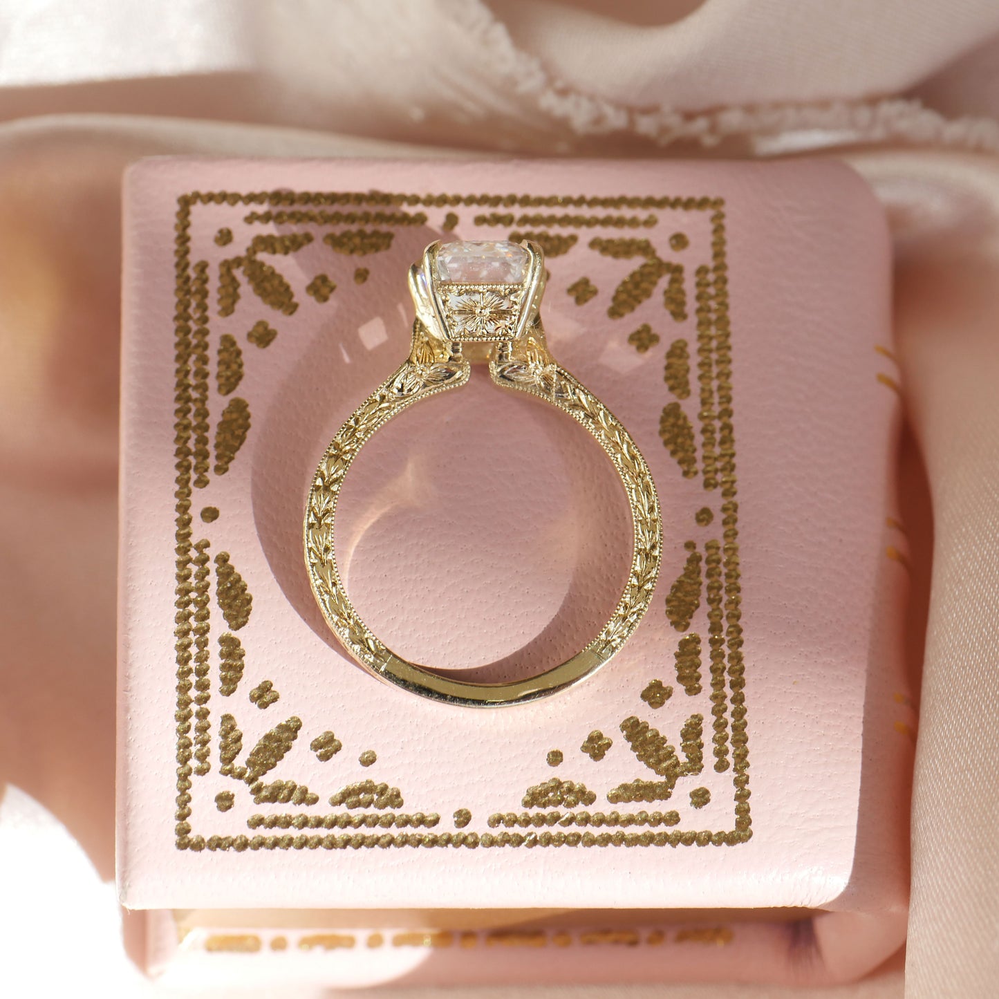 Moonflower Asscher Cut Diamond Ring