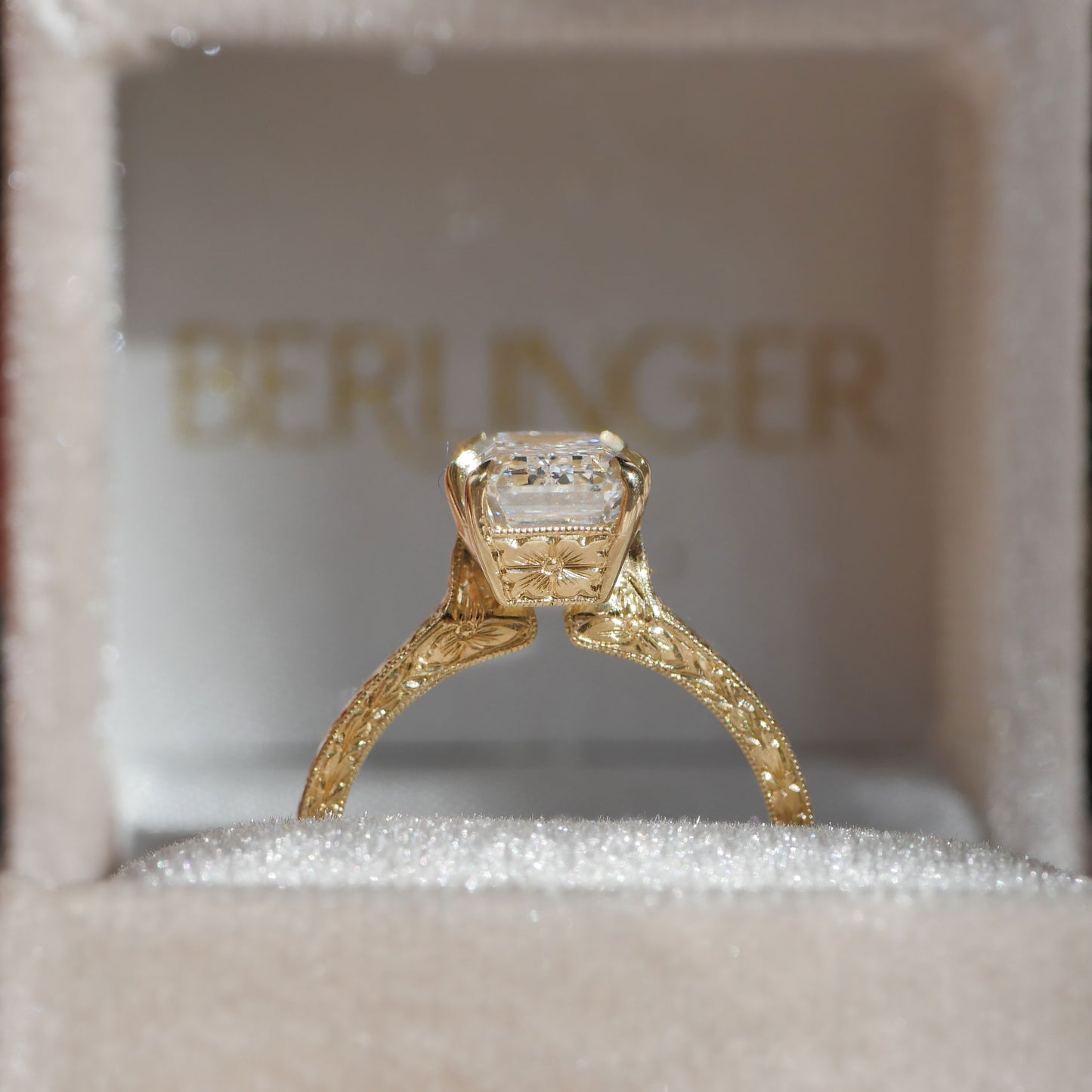 Moonflower Asscher Cut Diamond Ring