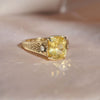 Nightbloom Antique Cushion Cut Yellow Sapphire Ring