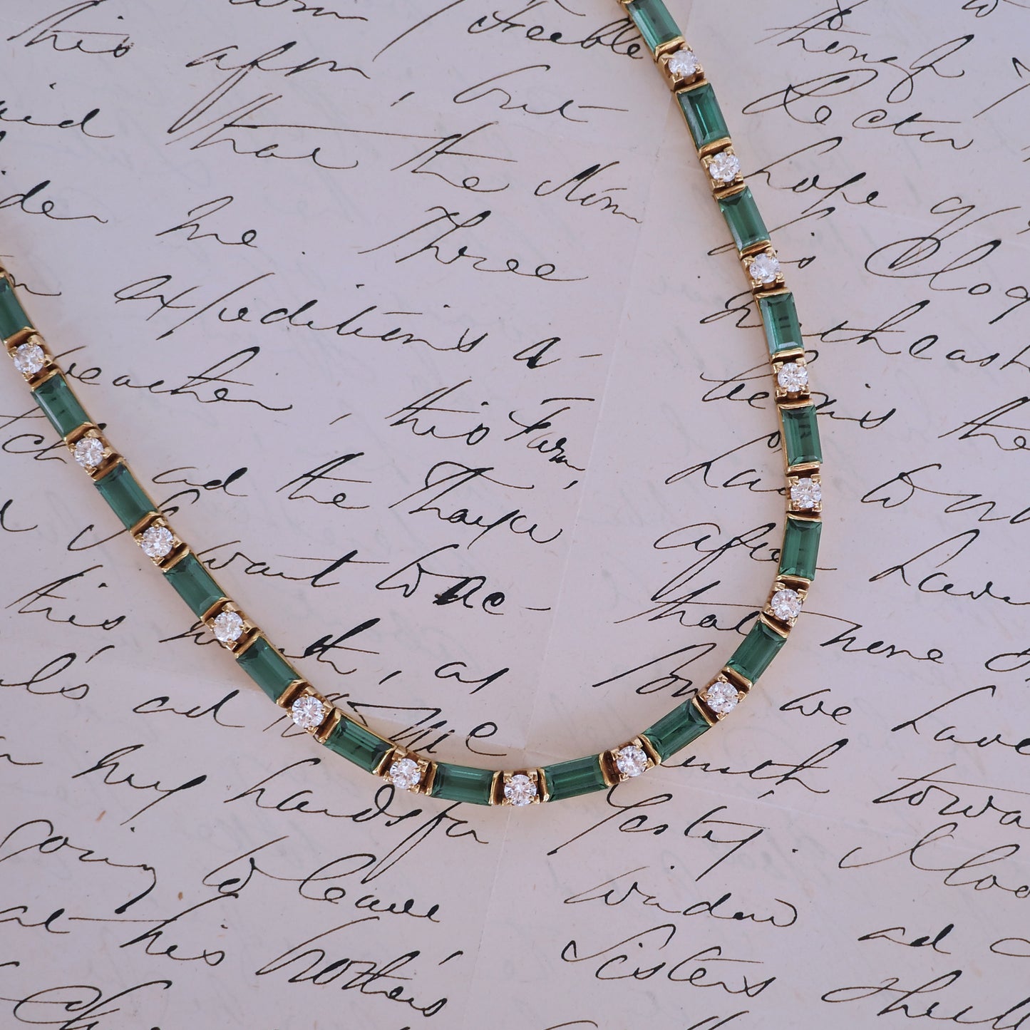 Vintage Tourmaline and Diamond Necklace