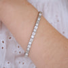 Antique Platinum and Diamond Line Bracelet