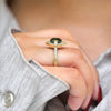 Custom Green Sapphire Deco Emerald & Pear Mosaic Ring
