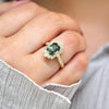 Custom Green Sapphire Deco Emerald & Pear Mosaic Ring