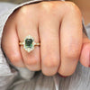 Custom Green Sapphire Deco Emerald & Pear Mosaic Ring