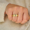 Custom Hand Engraved Mens Moss Agate Ring