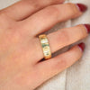 Custom Hand Engraved Mens Moss Agate Ring