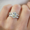 Bi-Color Sapphire Deco Emerald Cut Diamond Mosaic Ring