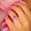 Opalescent Pink Cluster Ring