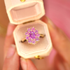 Opalescent Pink Cluster Ring