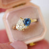 Custom Sapphire and Diamond Pear Toi et Moi