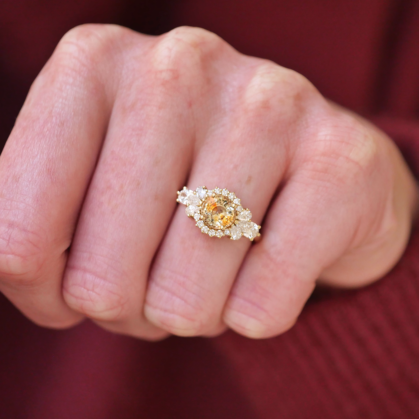 Bi-Color Montana Sapphire Sunrise Ring