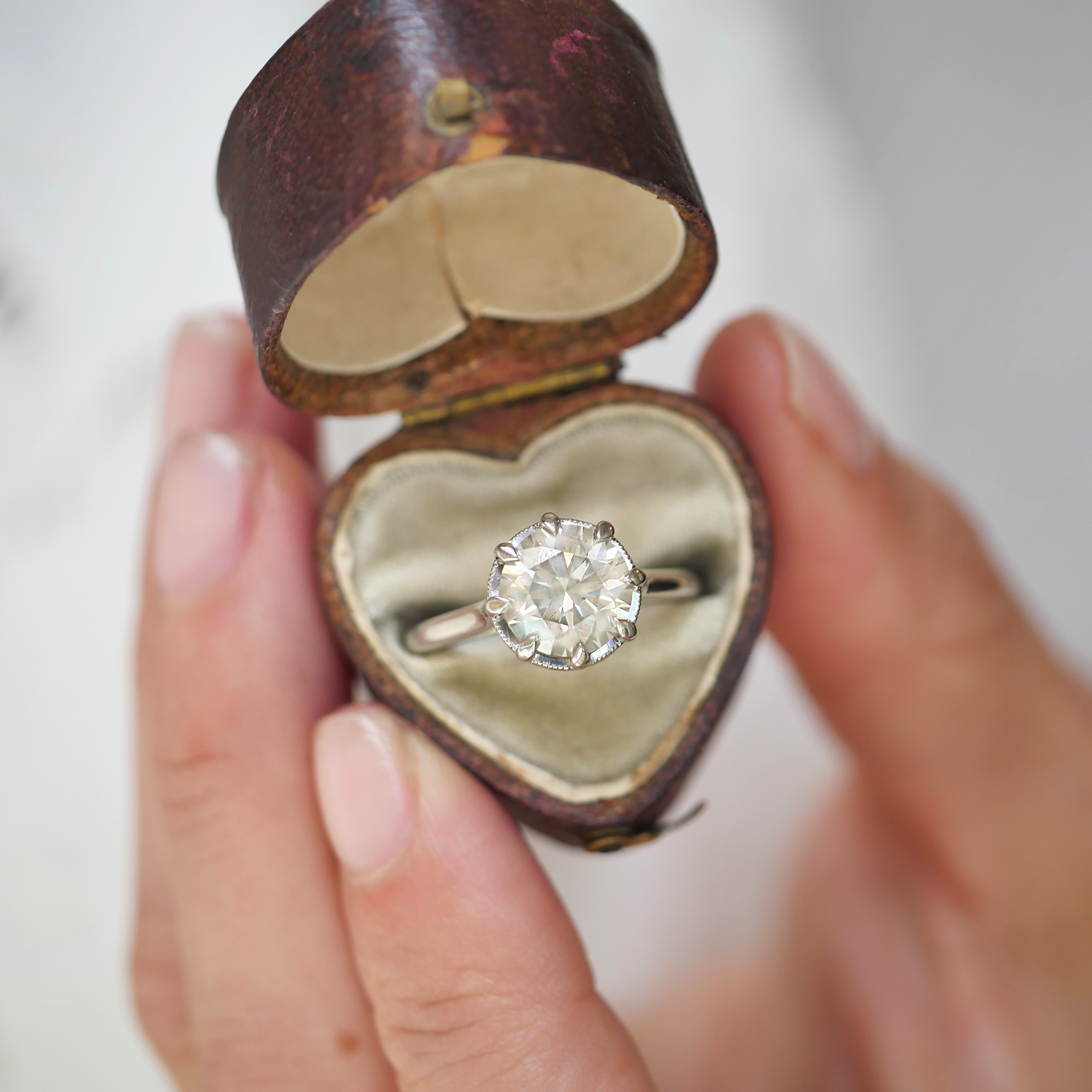 Opalescent White Diamond Solitaire