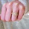 Oval Rose Cut Moissanite & Marquise Diamond Ring