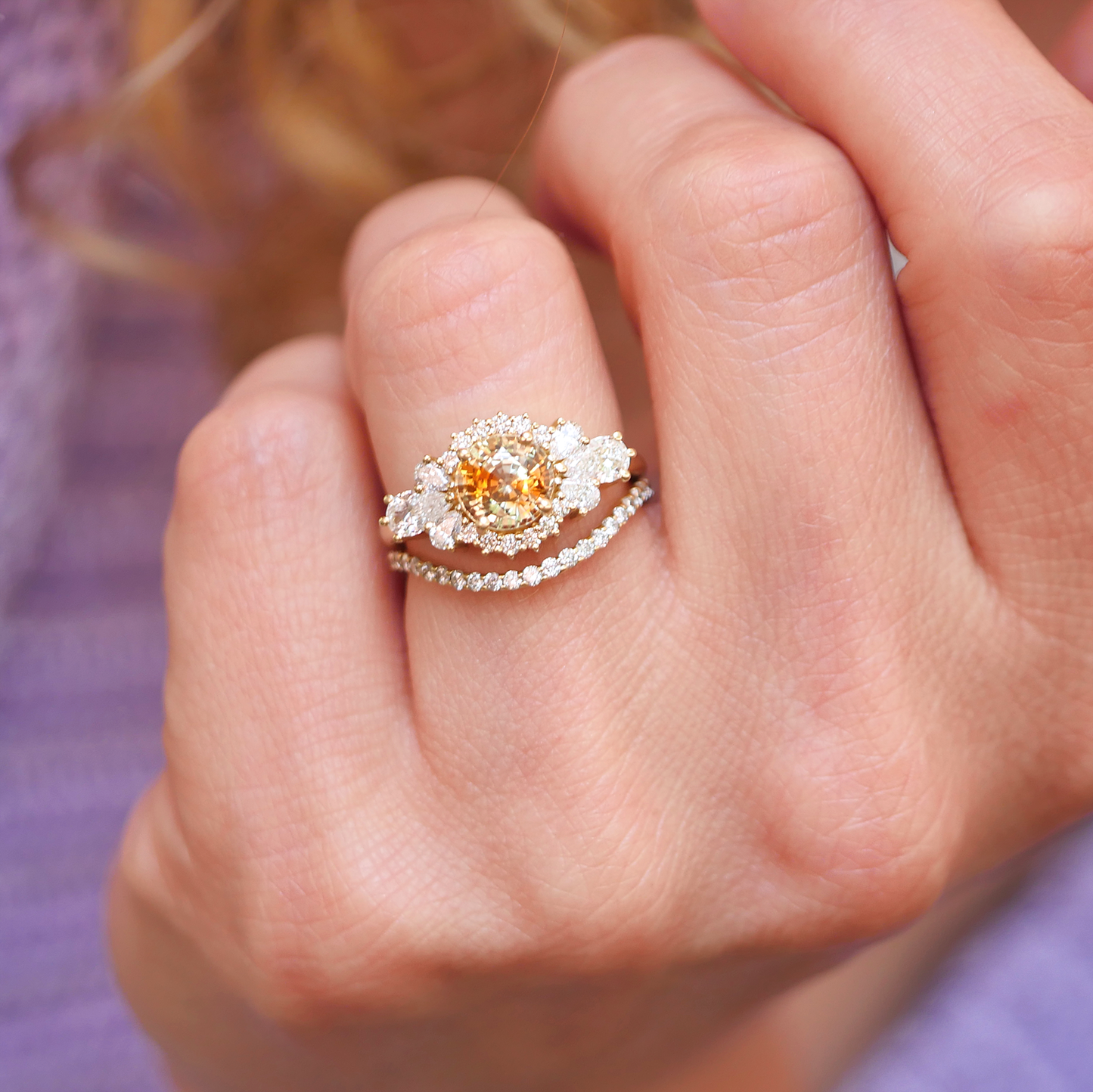 Bi-Color Montana Sapphire Sunrise Ring