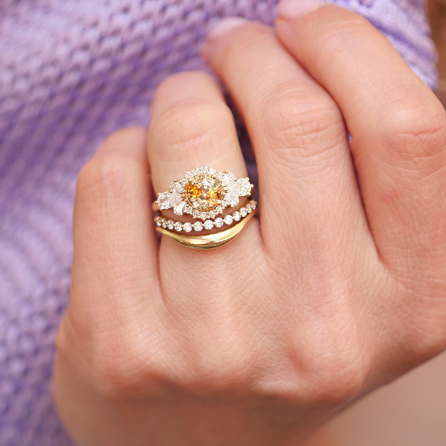 Bi-Color Montana Sapphire Sunrise Ring
