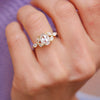 Oval Rose Cut Moissanite & Marquise Diamond Ring