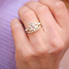 Oval Rose Cut Moissanite & Marquise Diamond Ring