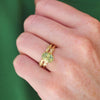 Oval Opalescent Green Sapphire Wild Vine Ring