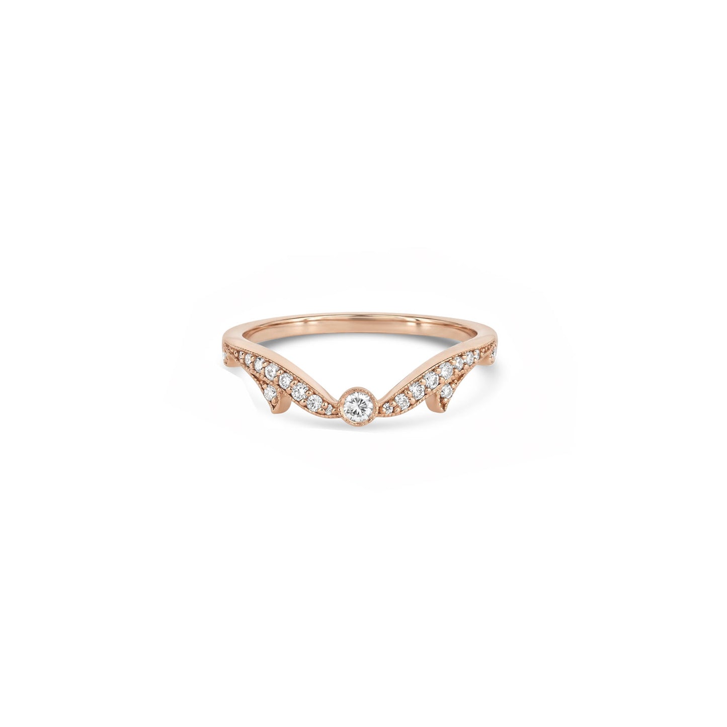 Edwardian Contour Round Diamond Band