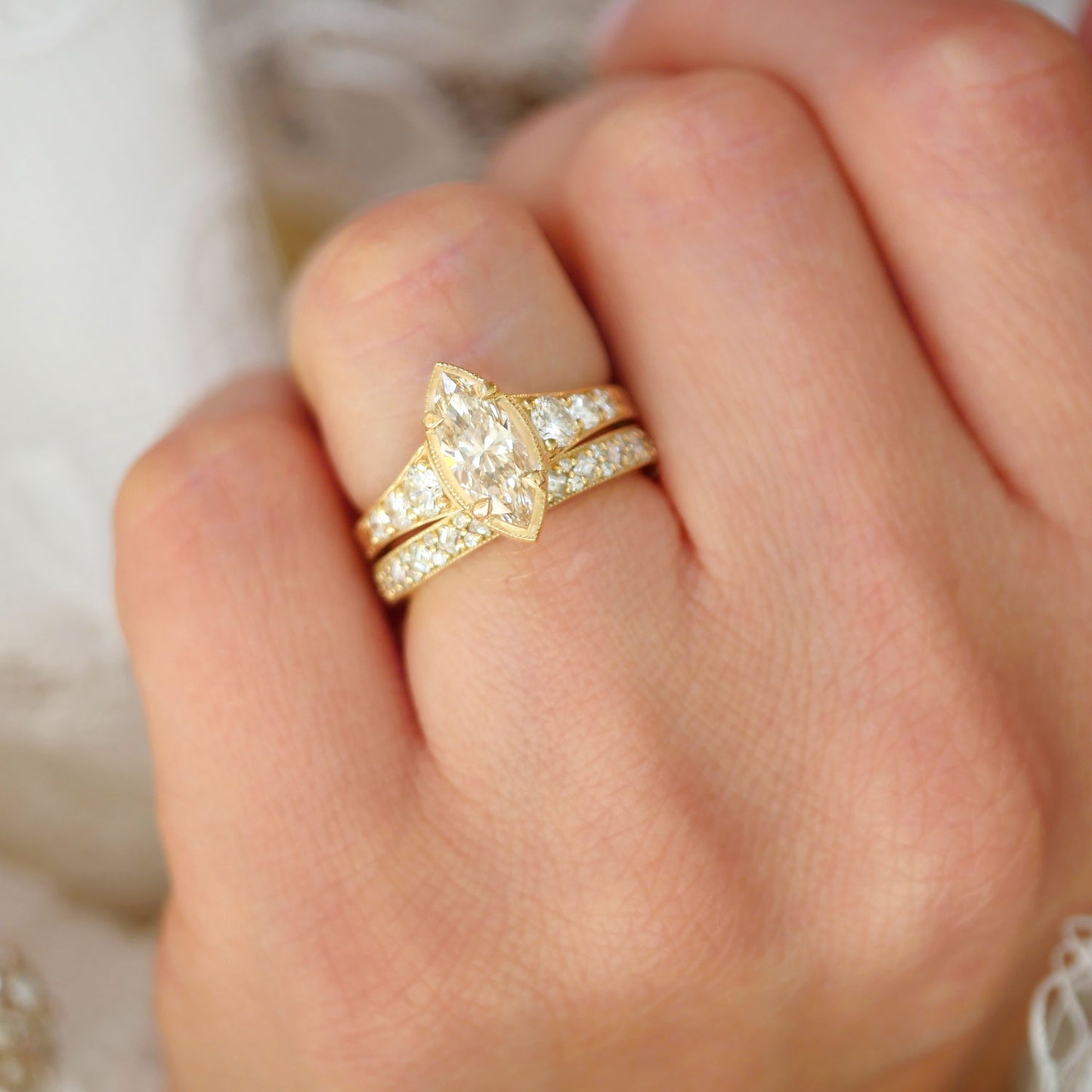 Marquise Cut Champagne Diamond Astra Ring