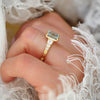 Emerald Cut Blue Diamond Astra Ring