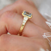 Emerald Cut Blue Diamond Astra Ring